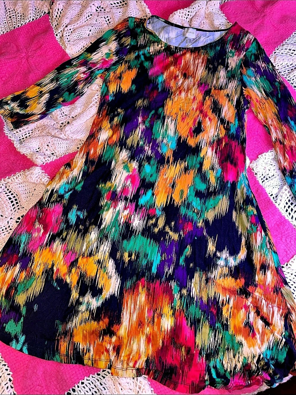CUPIO Abstract Print Midi Dress